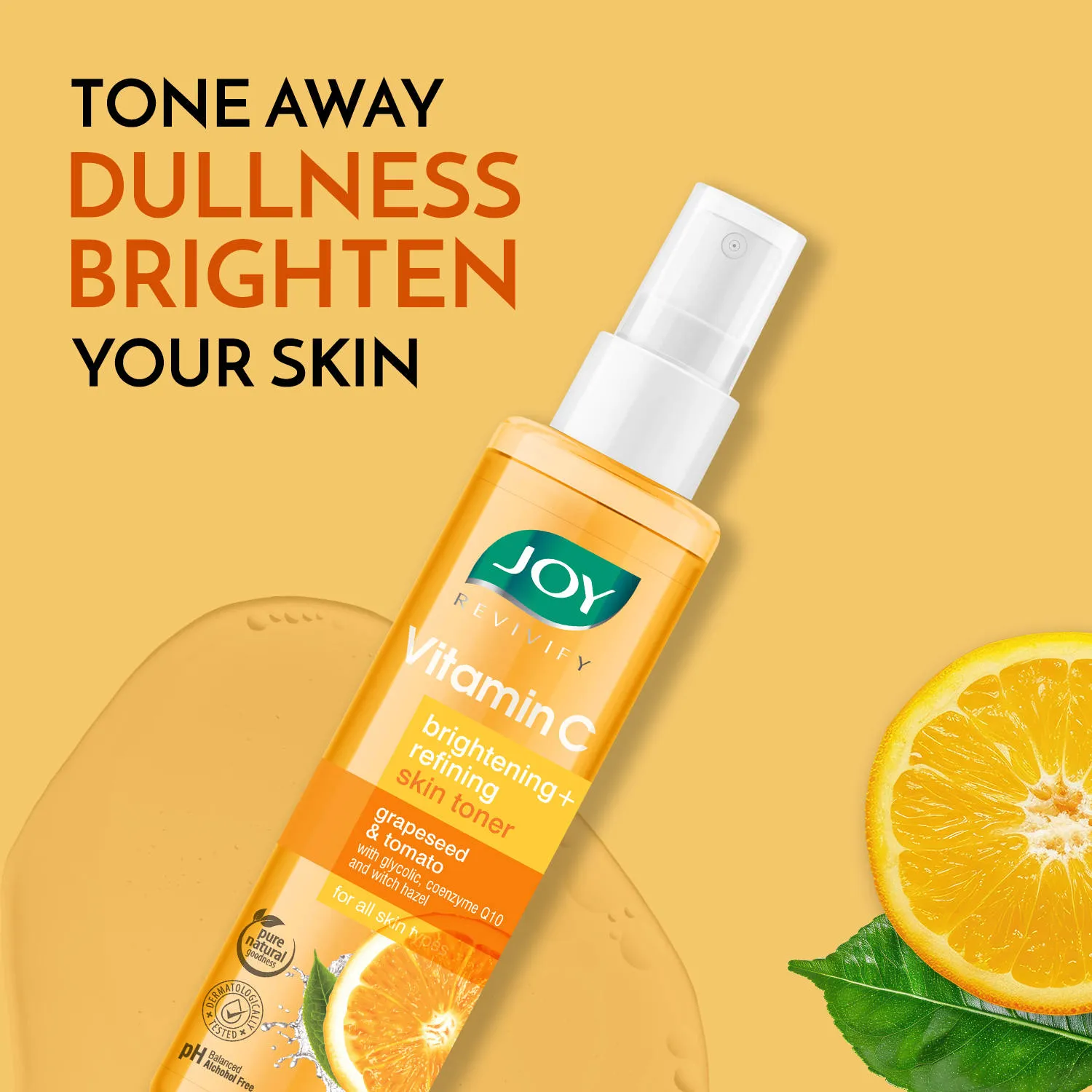 Joy Vitamin C Face Toner For Skin Brightening - pH Balanced, Alcohol Free & For All Skin Types