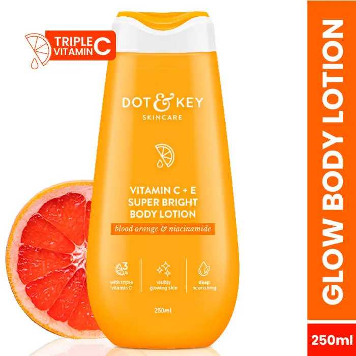 Dot & Key Vitamin C + E Super Bright Body Lotion, With Blood Orange & Niacinamide, Deep Nourishment