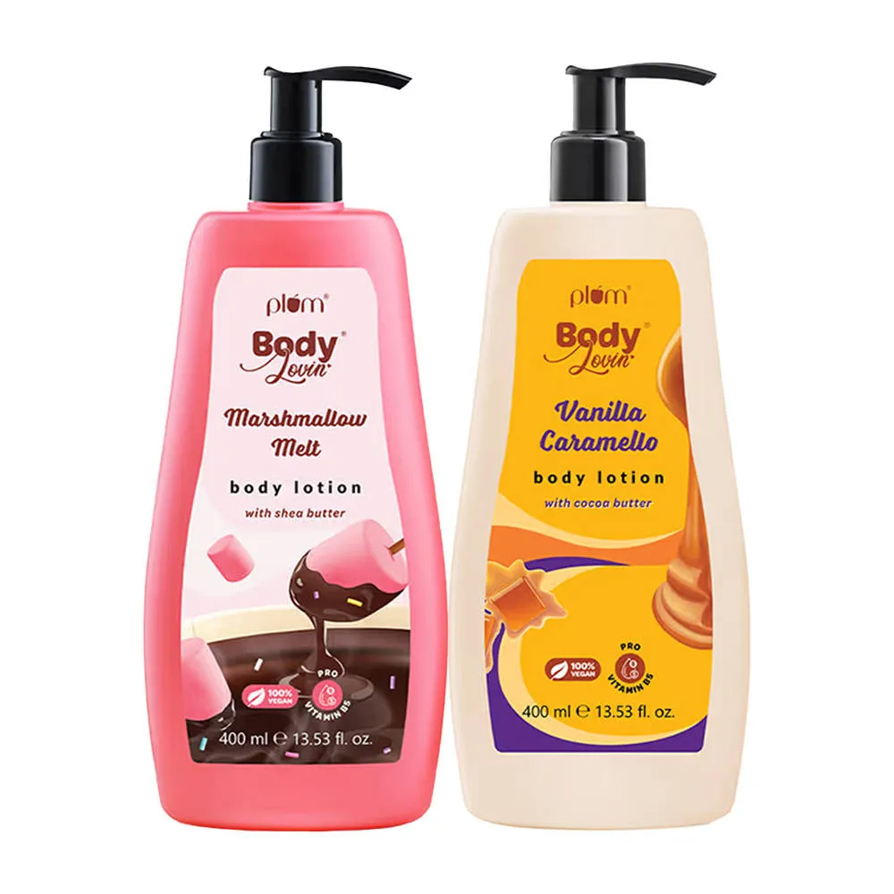 Plum BodyLovin’ Deliciously Moisturising Body Lotion Duo Vanilla Caramello & Marshmallow Melt
