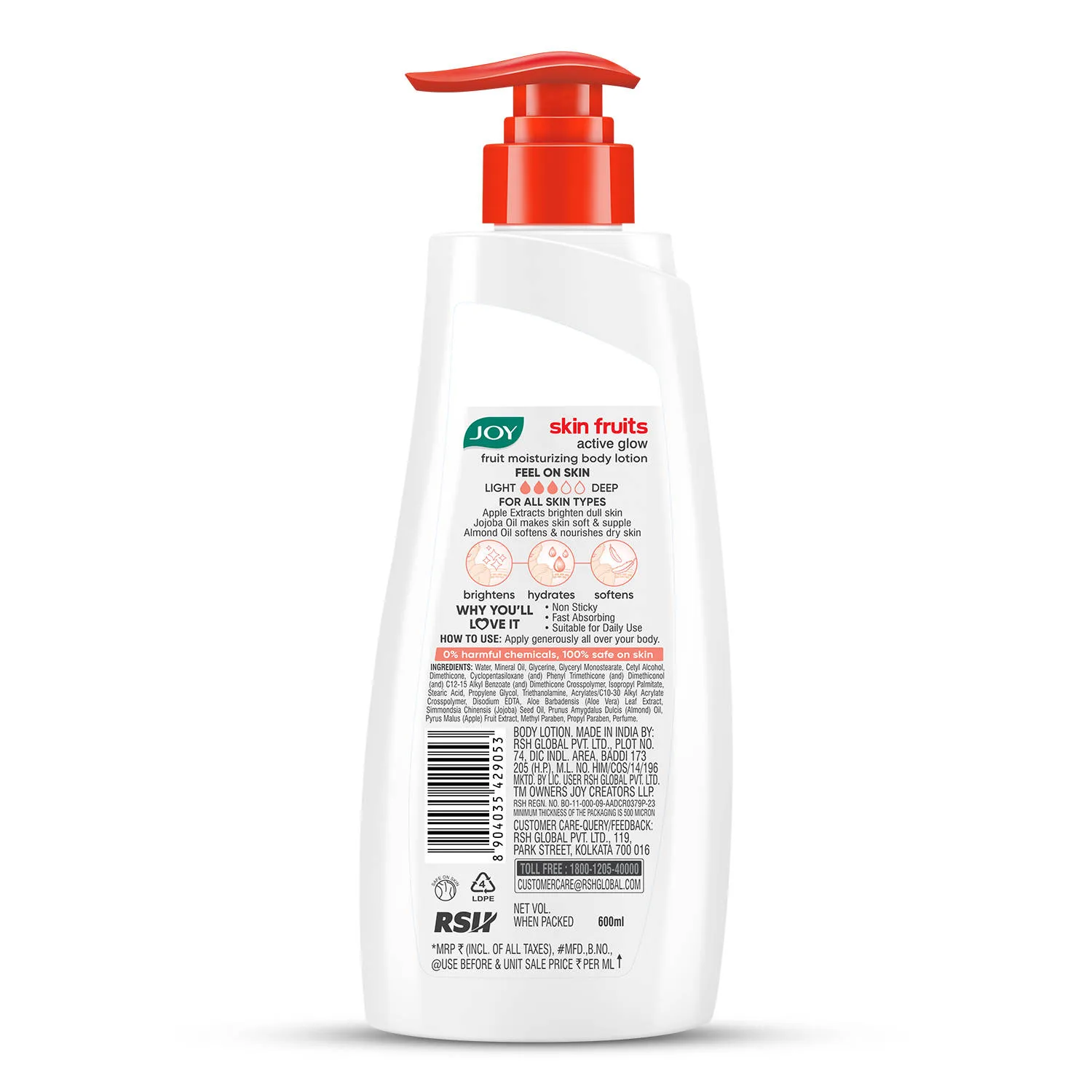 Joy Skin Fruits Apple Body Lotion - Lightweight, Non-Sticky & Deep Hydration