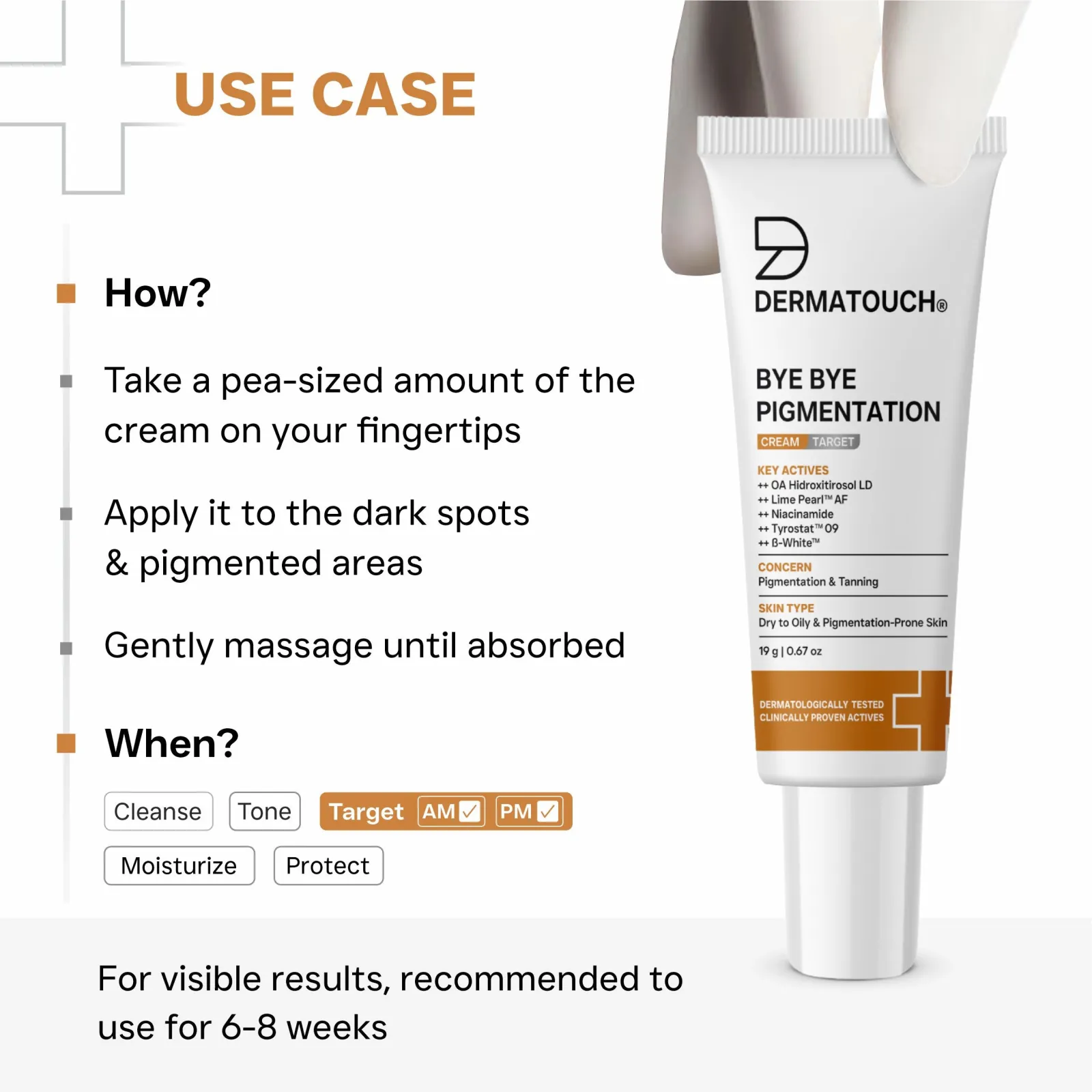 Dermatouch Bye Bye Pigmentation Cream for Pigmentation & Tanning 19g