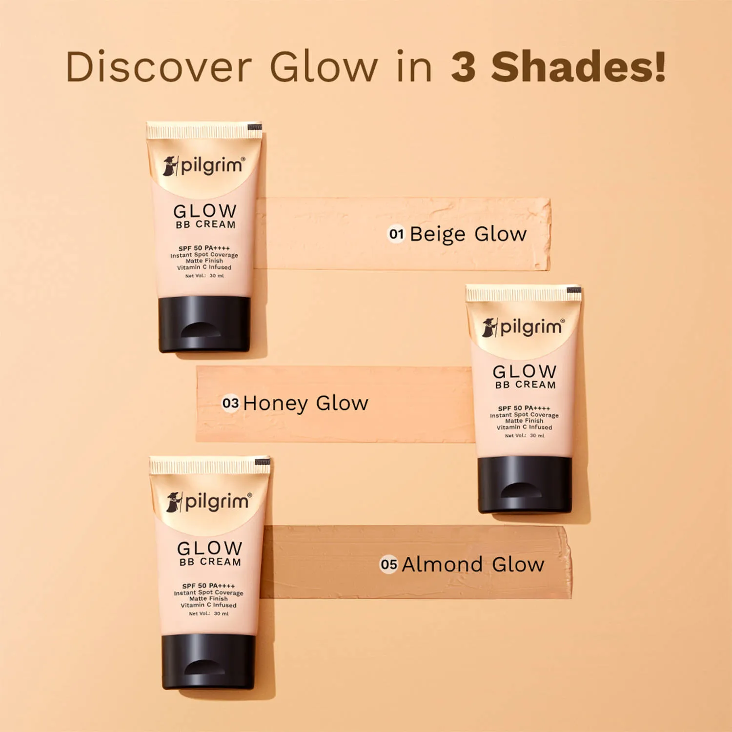 Pilgrim Glow BB Cream with SPF 50PA++++ Instant Spot Coverage Matte Finish For Oil Dry All Skin Type