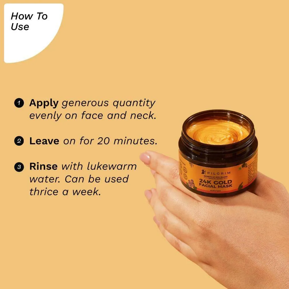 Pilgrim 24K Gold Facial Mask For Glowing & Radiant Skin Depigmentation - Pack Of 2