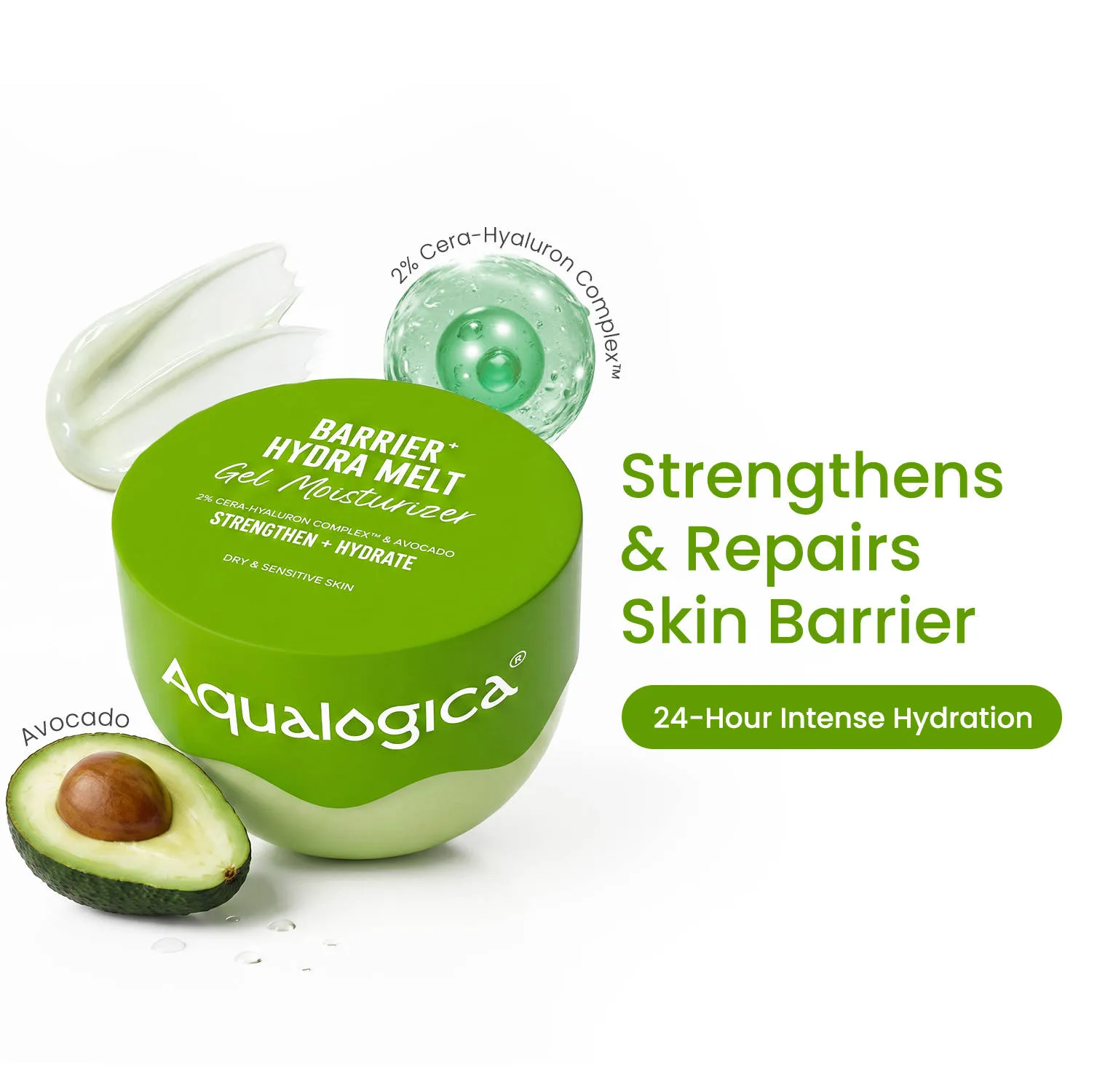 Aqualogica Barrier+ Hydra Gel Moisturizer With 5 Ceramides & Avocado For 24 Hour Intense Hydration