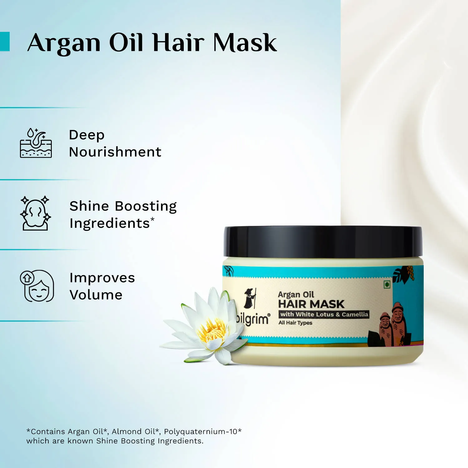 Pilgrim Anti-Hairfall Sulphate-Free Shampoo + Argan Oil Mask & Serum Combo - Controls Hair Fall