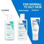 CeraVe Facewash & Moisturizing Lotion Combo with Ceramides Skincare Routine for Normal to Oily Skin view 2