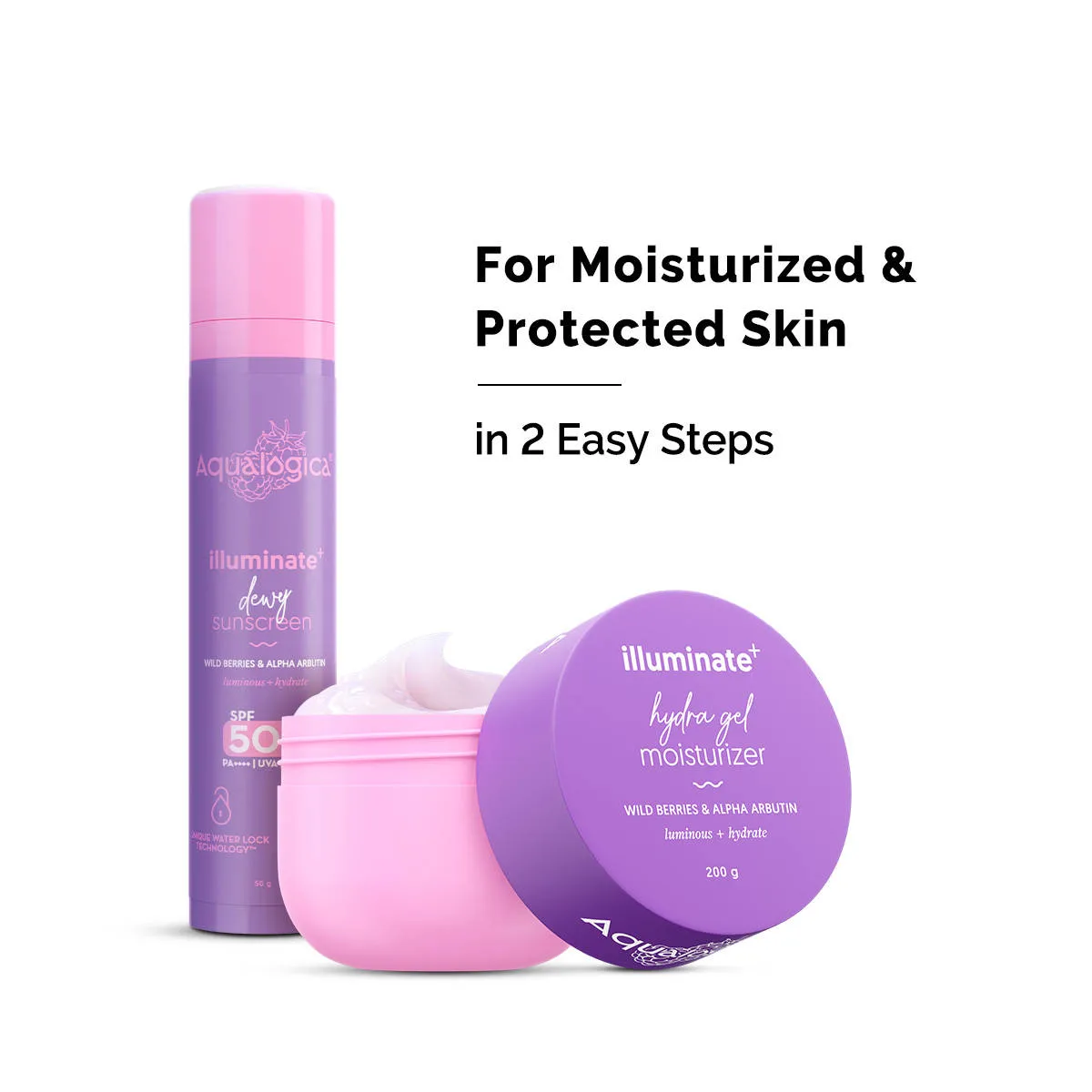 Aqualogica Skin Illuminate Duo With Illuminate Sunscreen And Hydra Gel Moisturizer