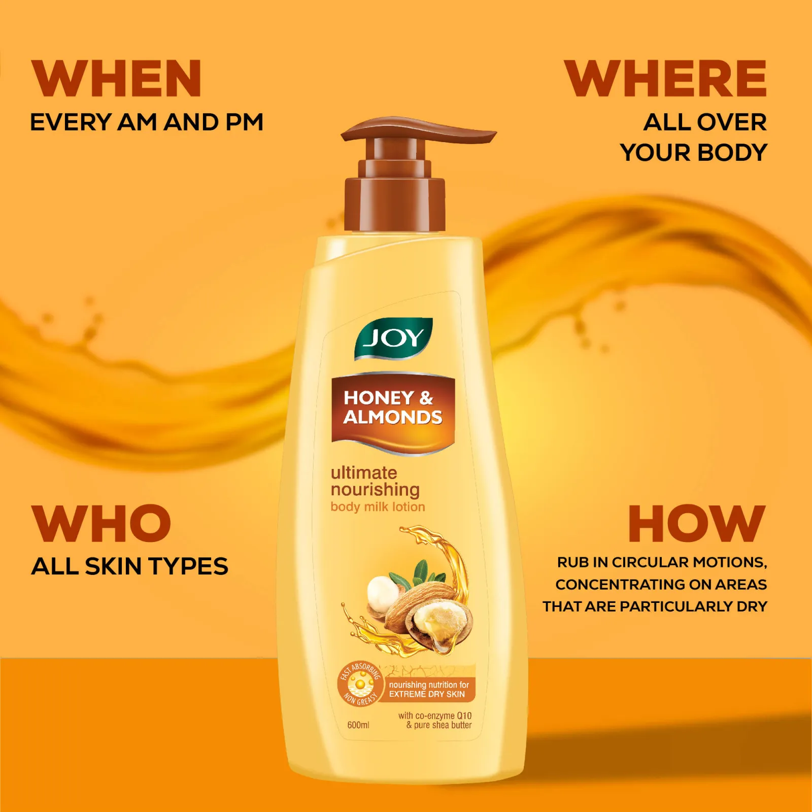 Joy Honey & Almonds Ultimate Nourishing Body Lotion with Shea & Vitamin E - for Winter Skin