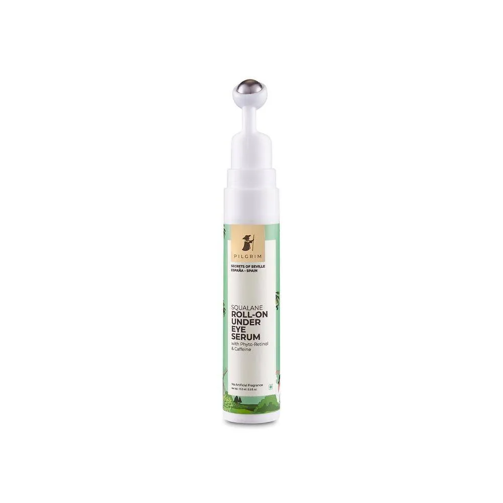Pilgrim Squalane Roll-On Under Eye Eream Serum With Phyto-Retinol & Caffeine - Pack Of 2