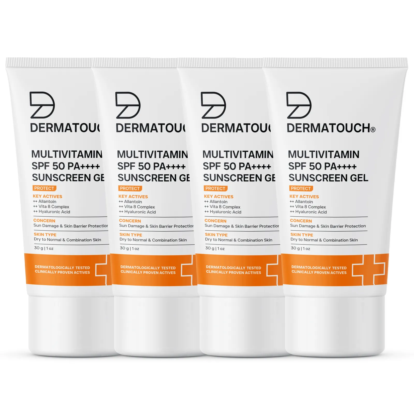 Dermatouch Multivitamin SPF 50 Pa++++ Sunscreen Gel for Sun Damage & Skin Barrier Repair PO4