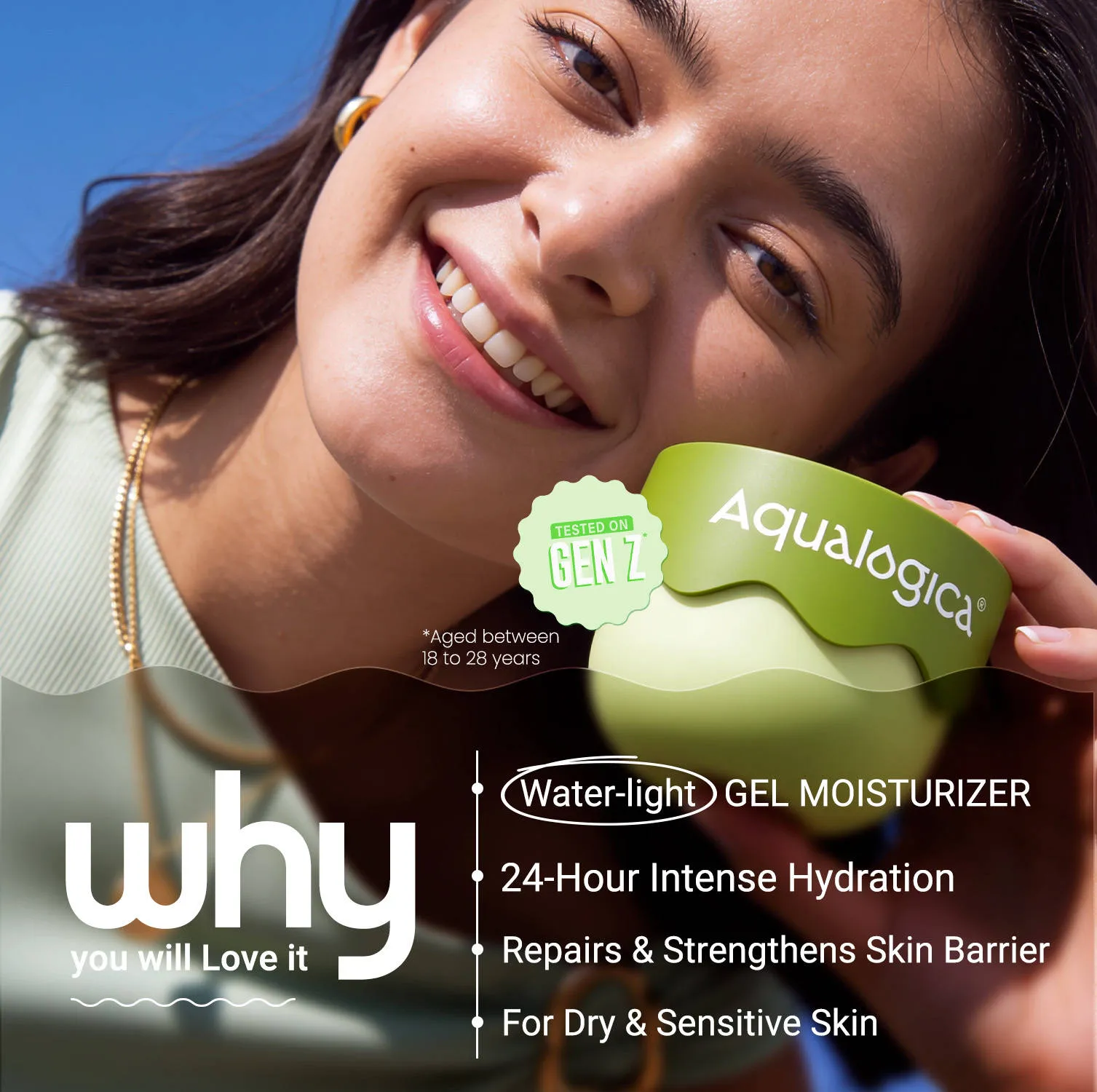 Aqualogica Barrier+ Hydra Gel Moisturizer With 5 Ceramides & Avocado For 24 Hour Intense Hydration