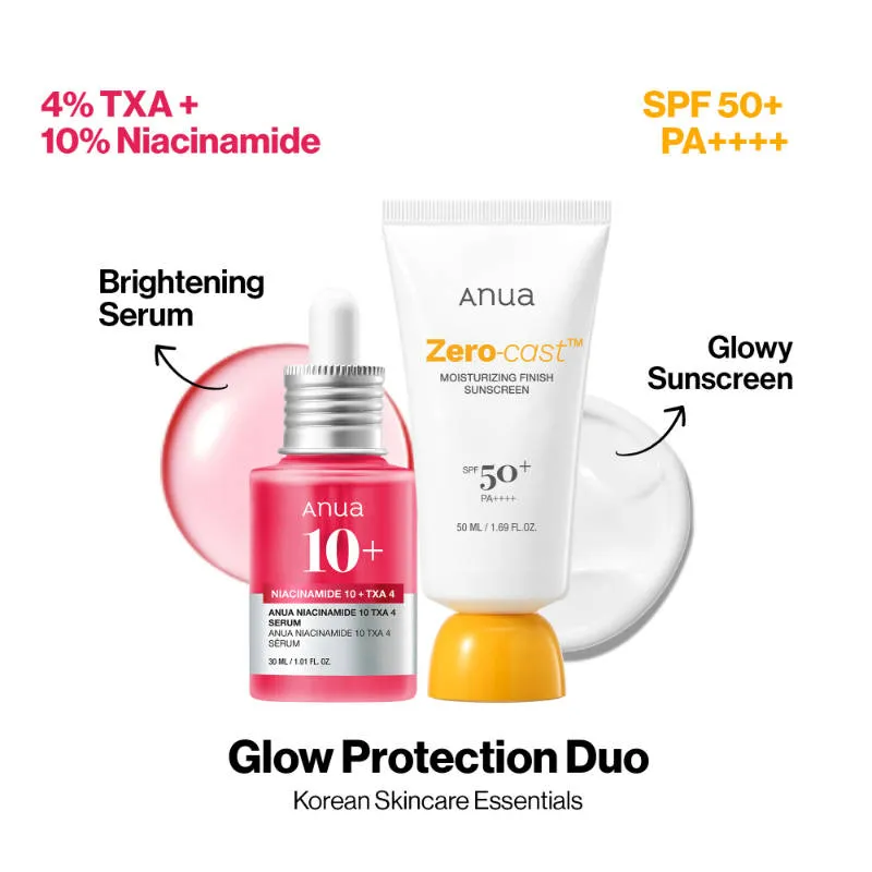 Anua Korean Glow Protection Duo - Brightening TXA Serum + Zero Cast SPF 50+ PA++++ Sunscreen