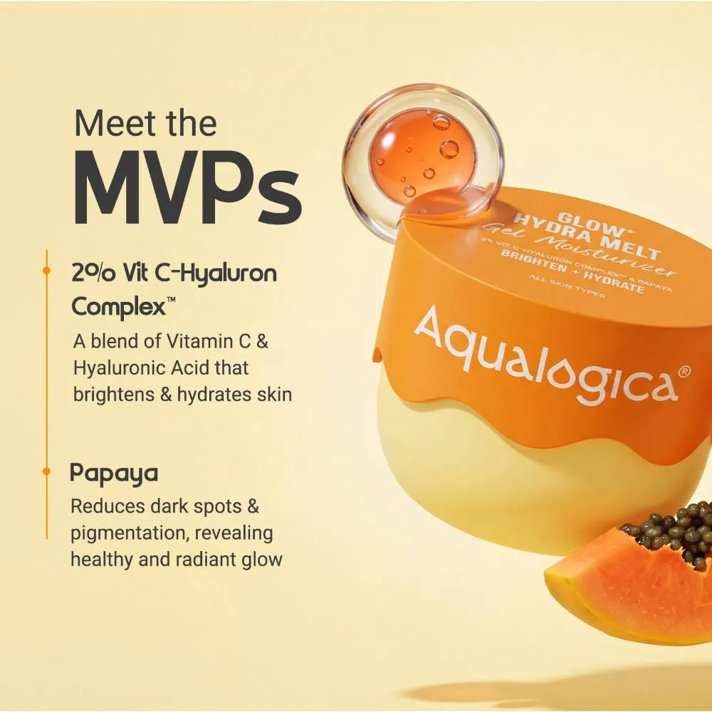 Aqualogica Glow+ Hydra Gel Moisturizer With Papaya & Vitamin C For 24 Hour Intense Hydration