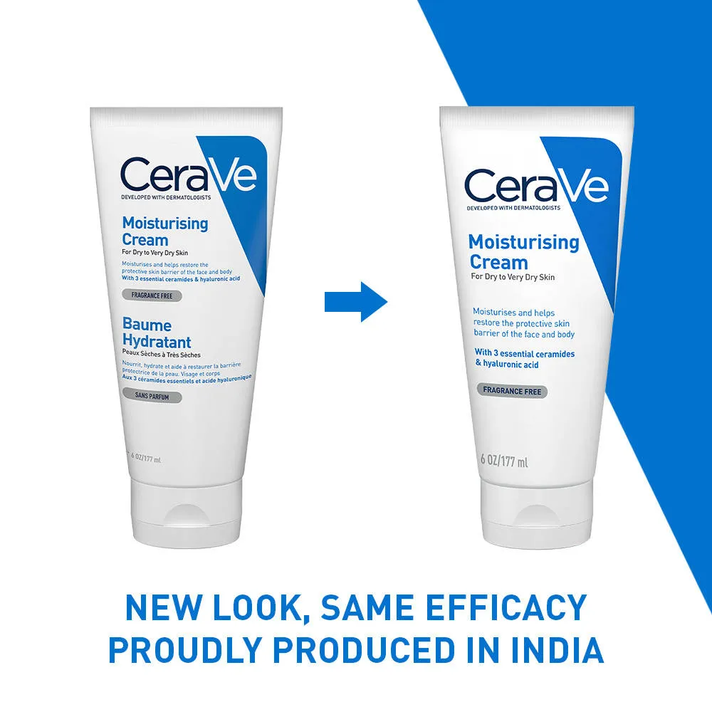 CeraVe Moisturizer Cream For Dry Skin With Ceramides & Hyaluronic Acid For Barrier Repair