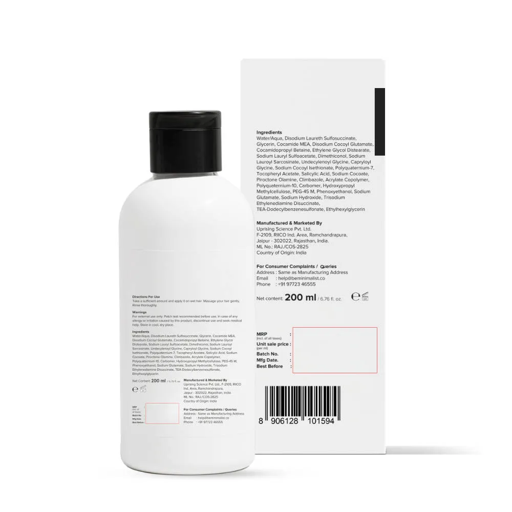 Minimalist Anti-Dandruff Shampoo 3.5% Salicylic Acid For Flaky & Itchy Scalp, Gentle & Sulphate-Free
