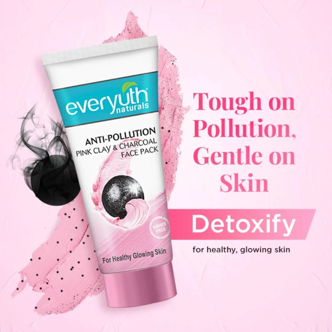 Everyuth Naturals Anti Pollution Pink Clay & Charcoal Face Pack