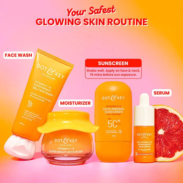 Dot & Key Vitamin C + E 100% Mineral Sunscreen In-Vivo Tested SPF 50+ PA++++, No White Cast