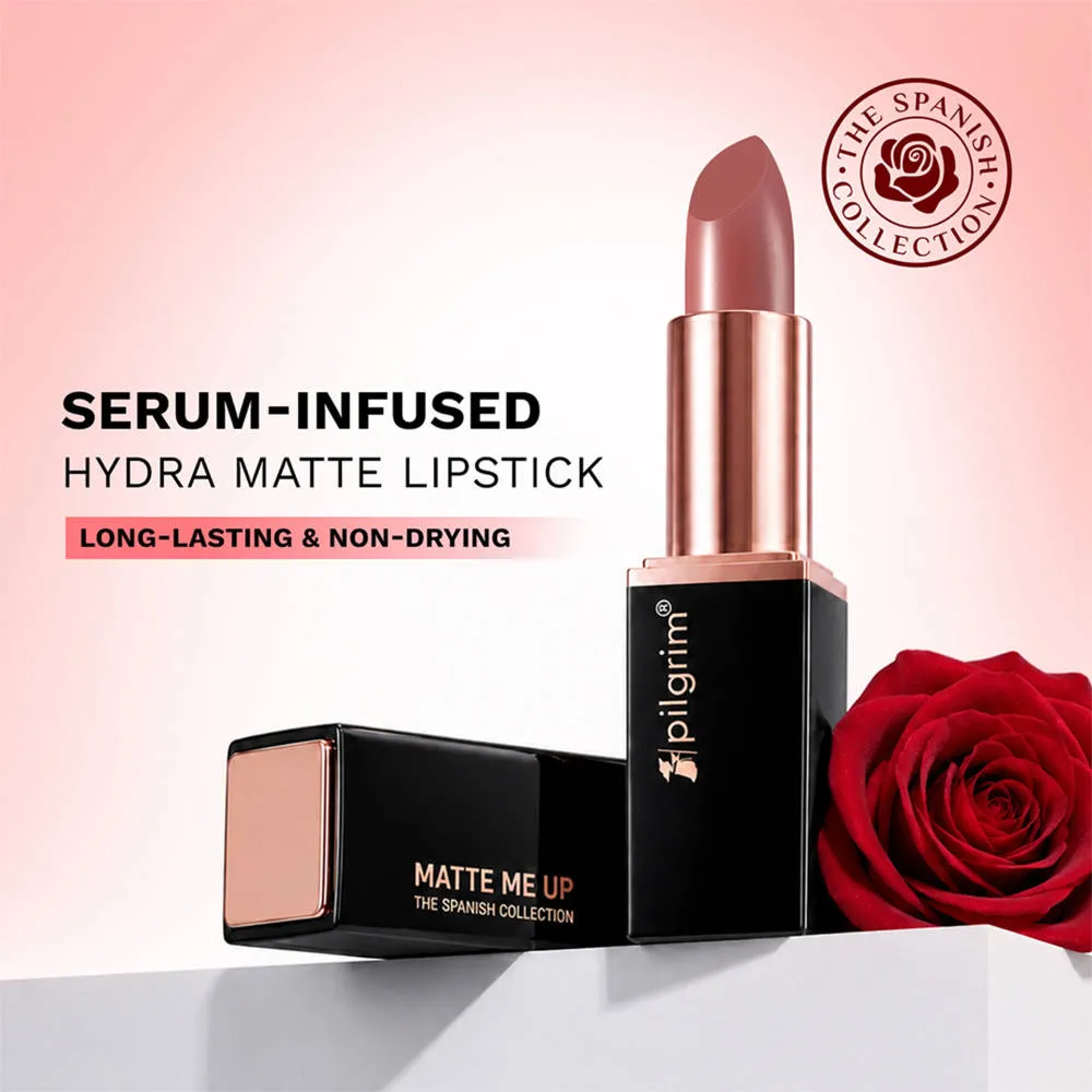 Pilgrim Matte Me Up Velvet Matte Bullet Lipstick Soft, Transferproof & Smudgeproof