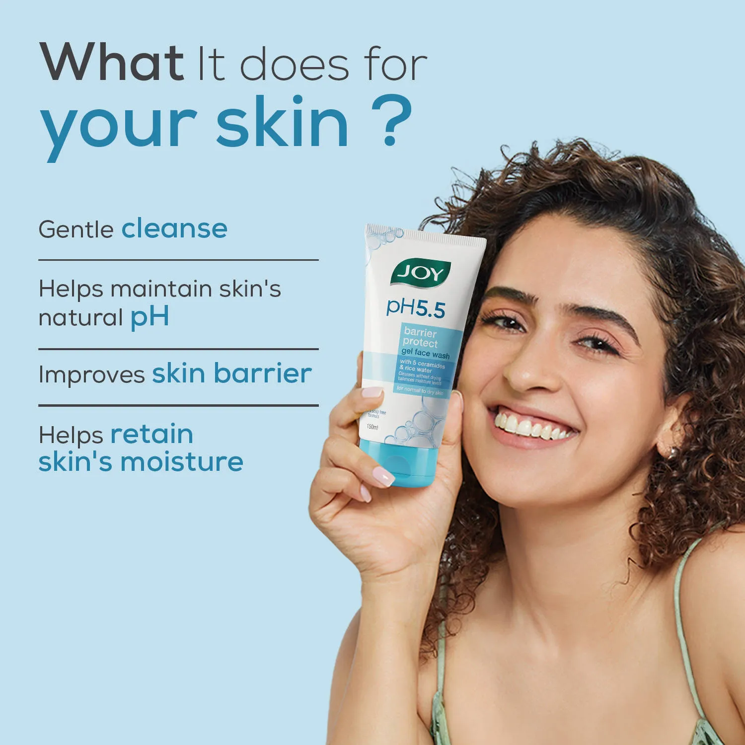 Joy pH 5.5 Gel Face Wash with 5 ceramides &rice water