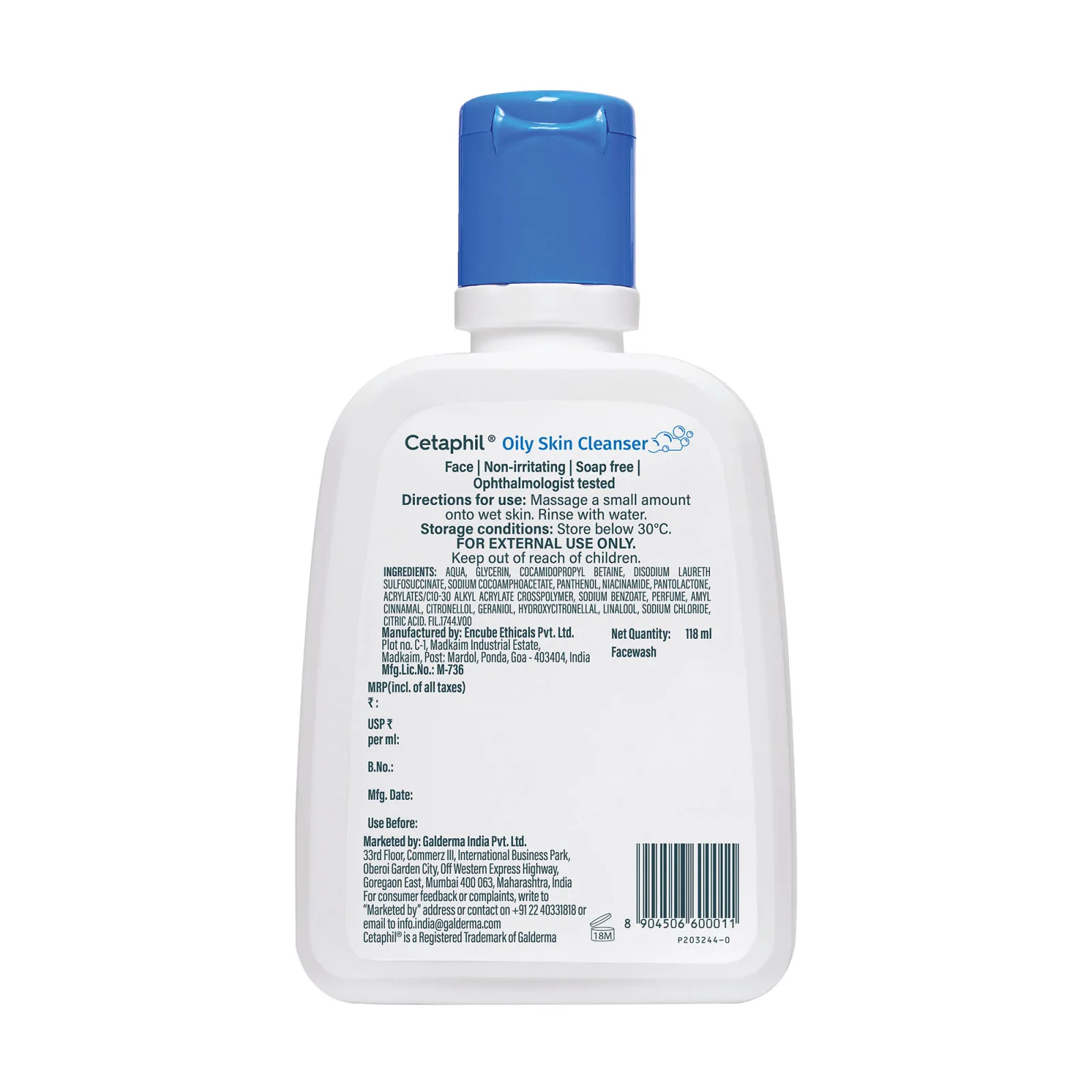 Cetaphil Oily Skin Cleanser - Cleanses & Removes Excess Oil For Combination, Oily Skin