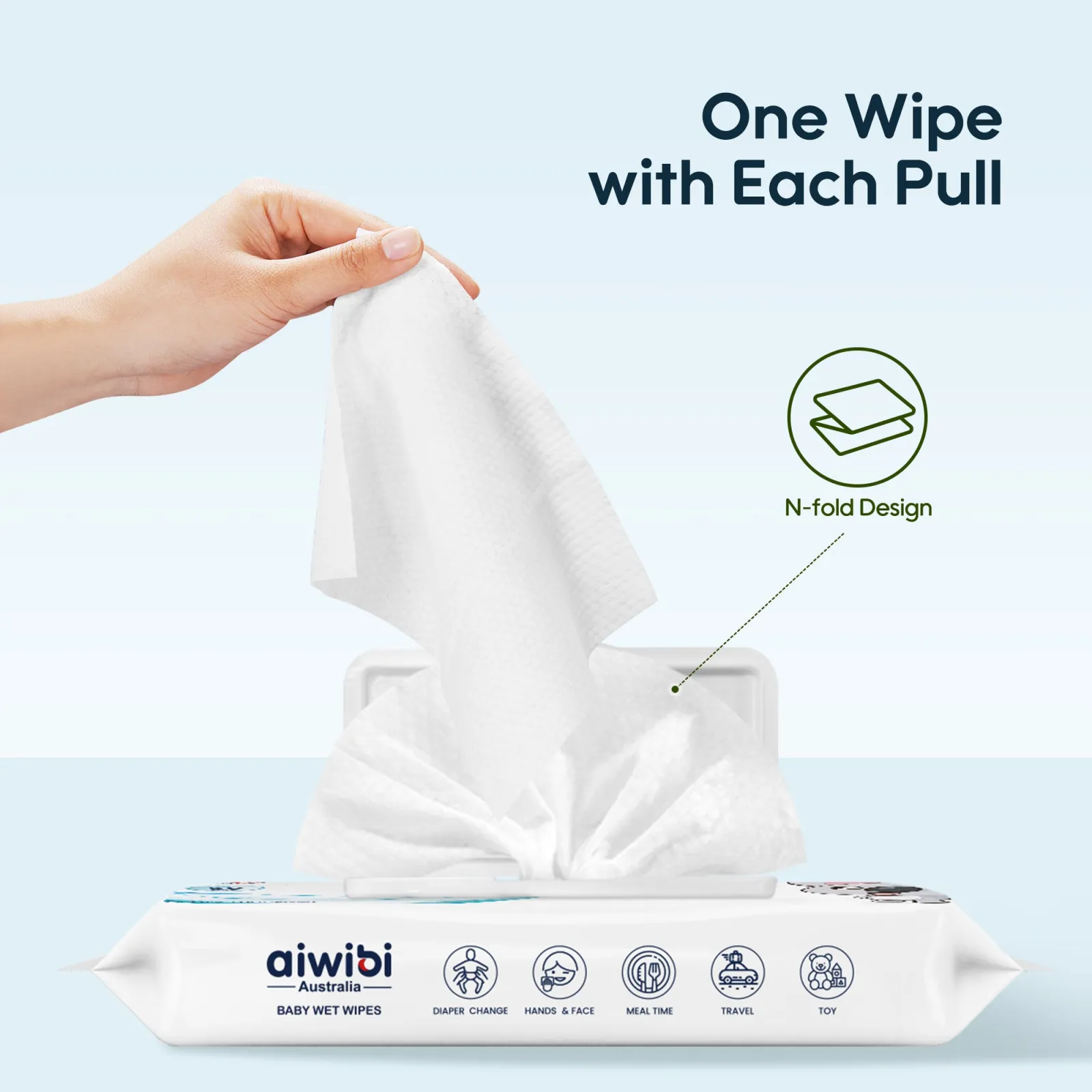 Aiwibi 99.91% Pure Water Wipes 80Pcs