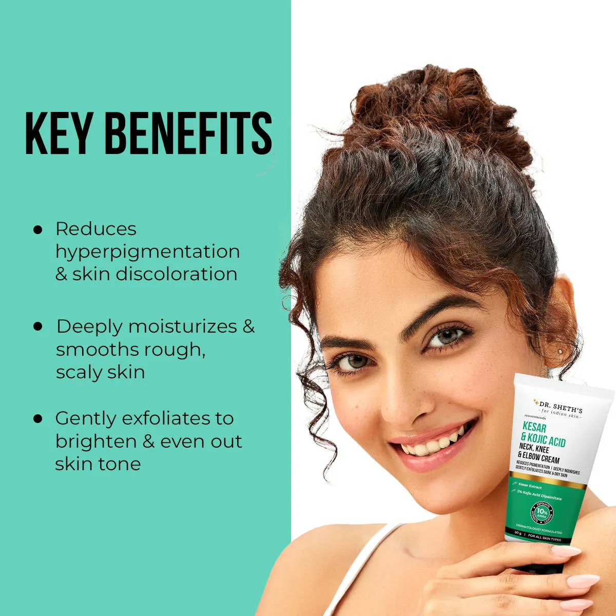 Dr. Sheth's Kesar & Kojic Acid Neck, Knee & Elbow Cream