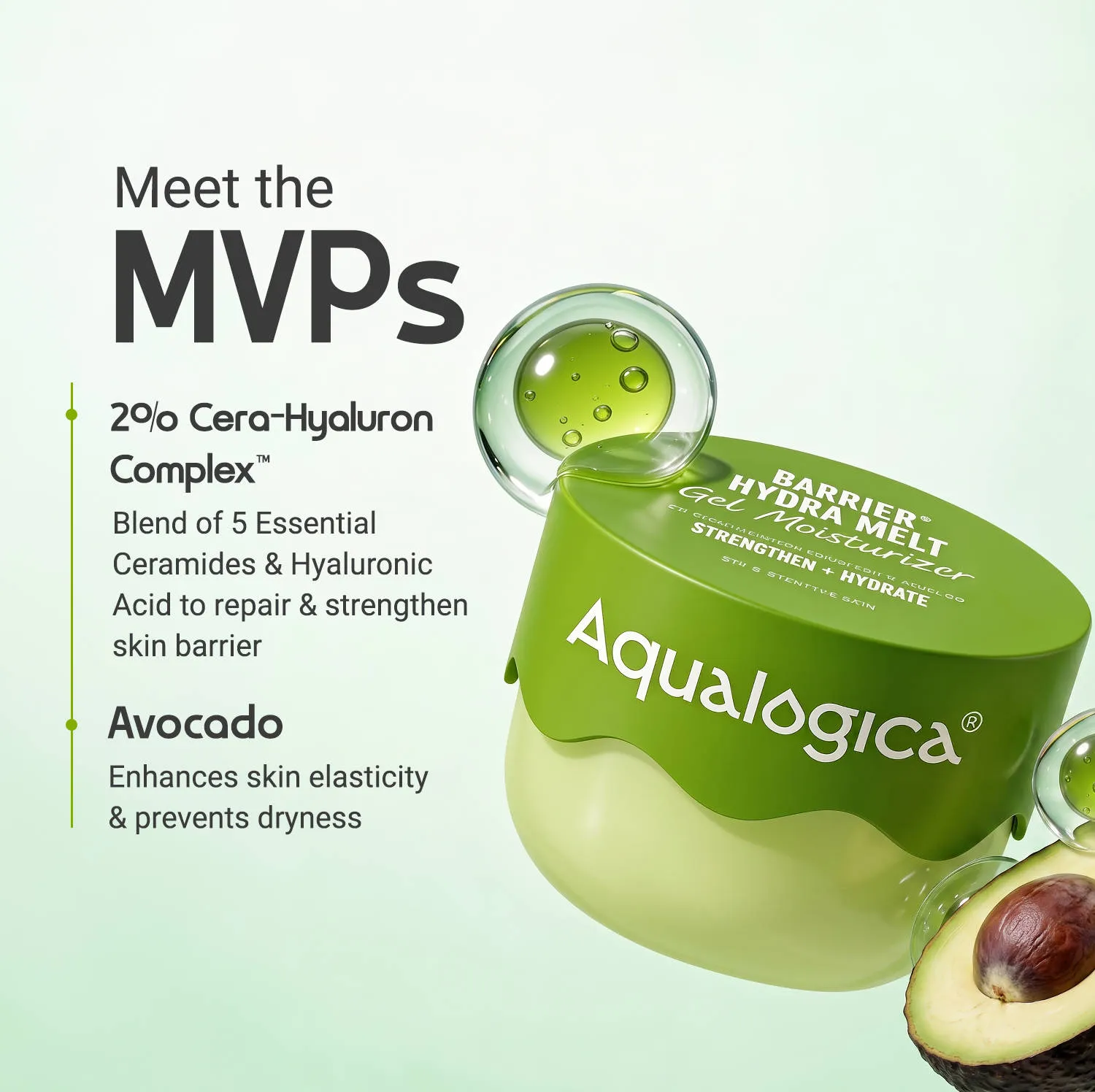 Aqualogica Barrier+ Hydra Gel Moisturizer With 5 Ceramides & Avocado For 24 Hour Intense Hydration