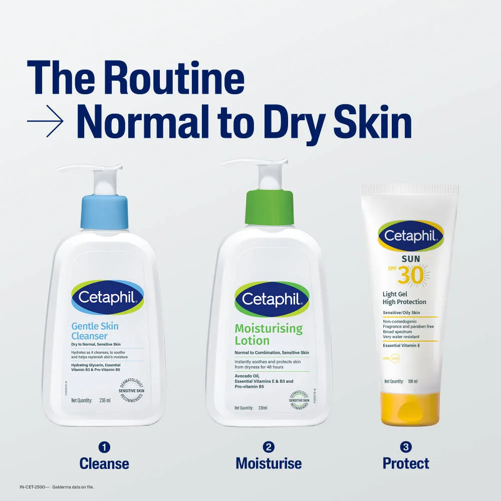 Cetaphil Sun SPF 30 Light Gel With Vitamin E Water & Sweat Resistant Sun Protection