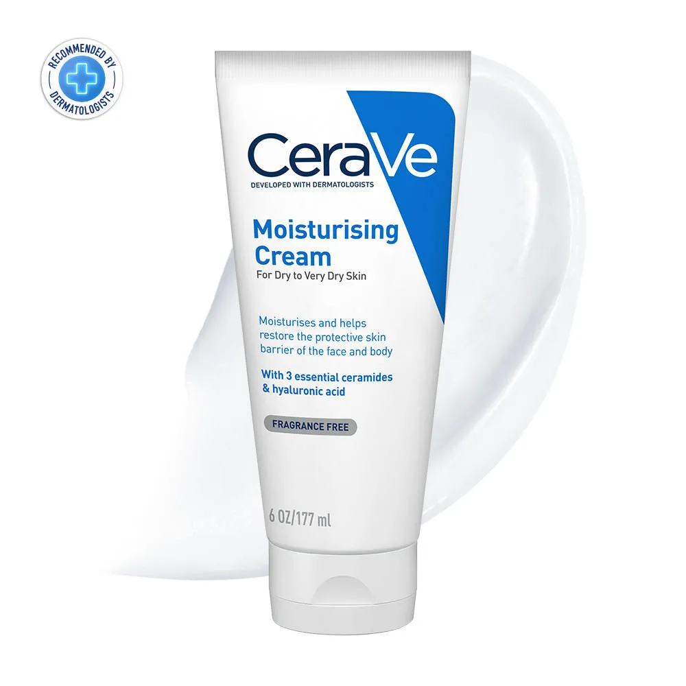 CeraVe Moisturizer Cream For Dry Skin With Ceramides & Hyaluronic Acid For Barrier Repair