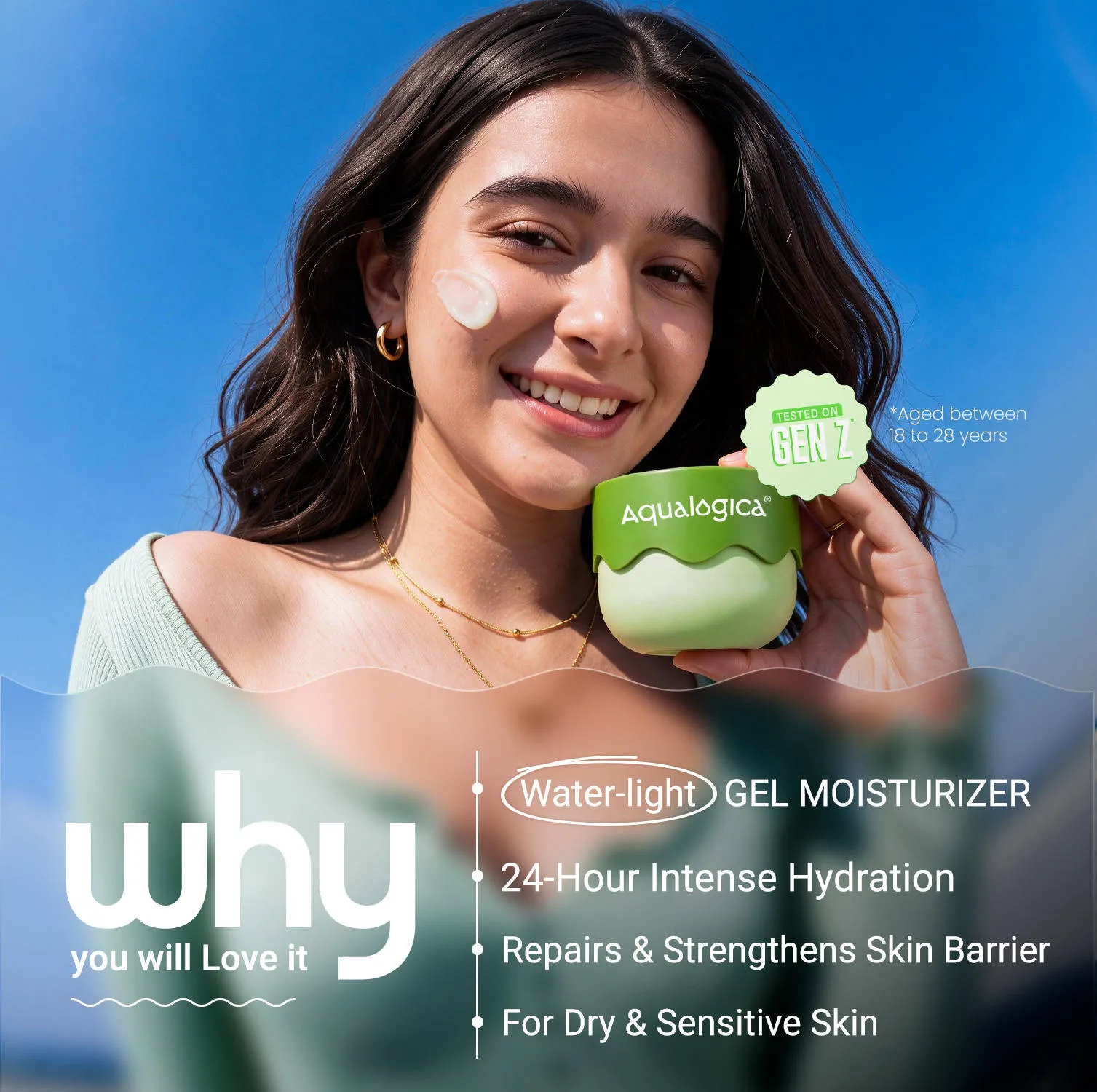 Aqualogica Barrier+ Hydra Gel Moisturizer With 5 Ceramides & Avocado For 24 Hour Intense Hydration