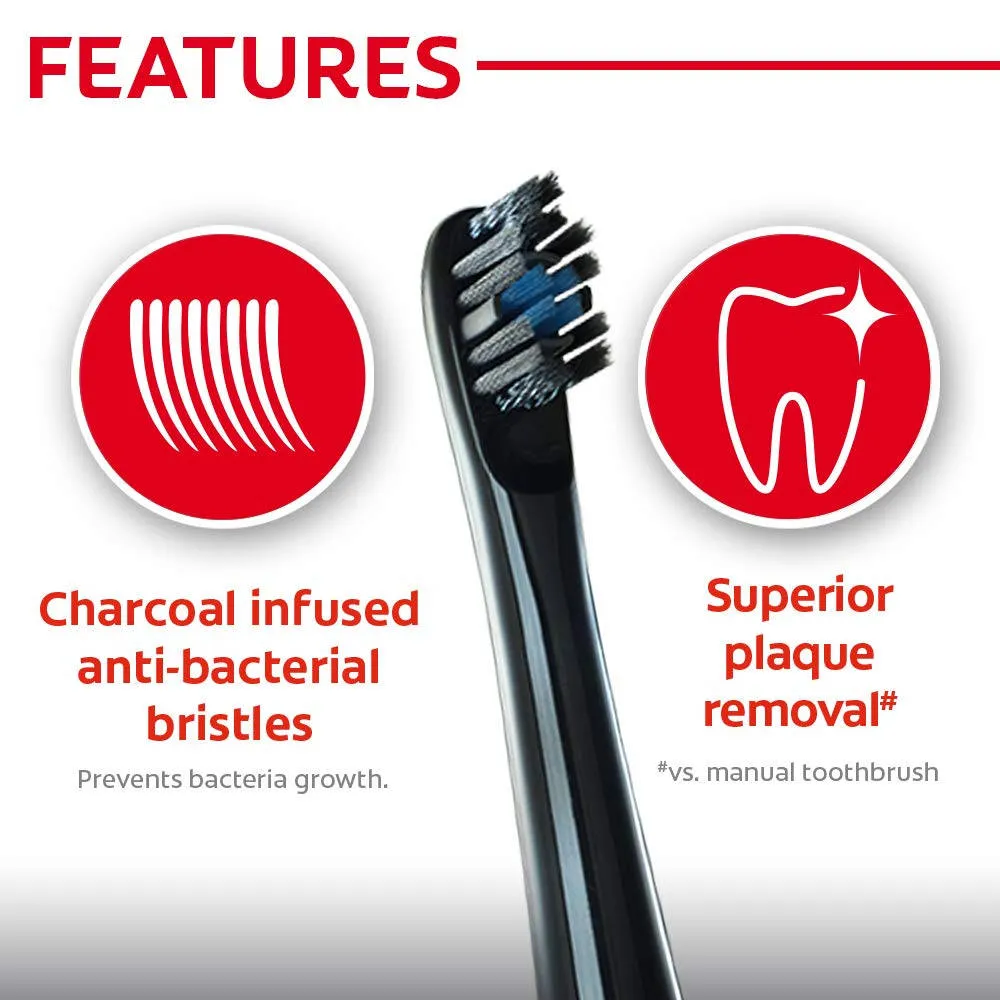 Colgate ProClinical 150 Charcoal Battery Powered Toothbrush Refill-2Pc