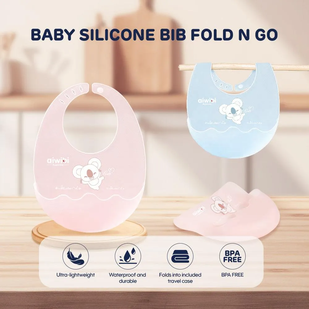 Aiwibi Baby Silicone Bib Fold N Go