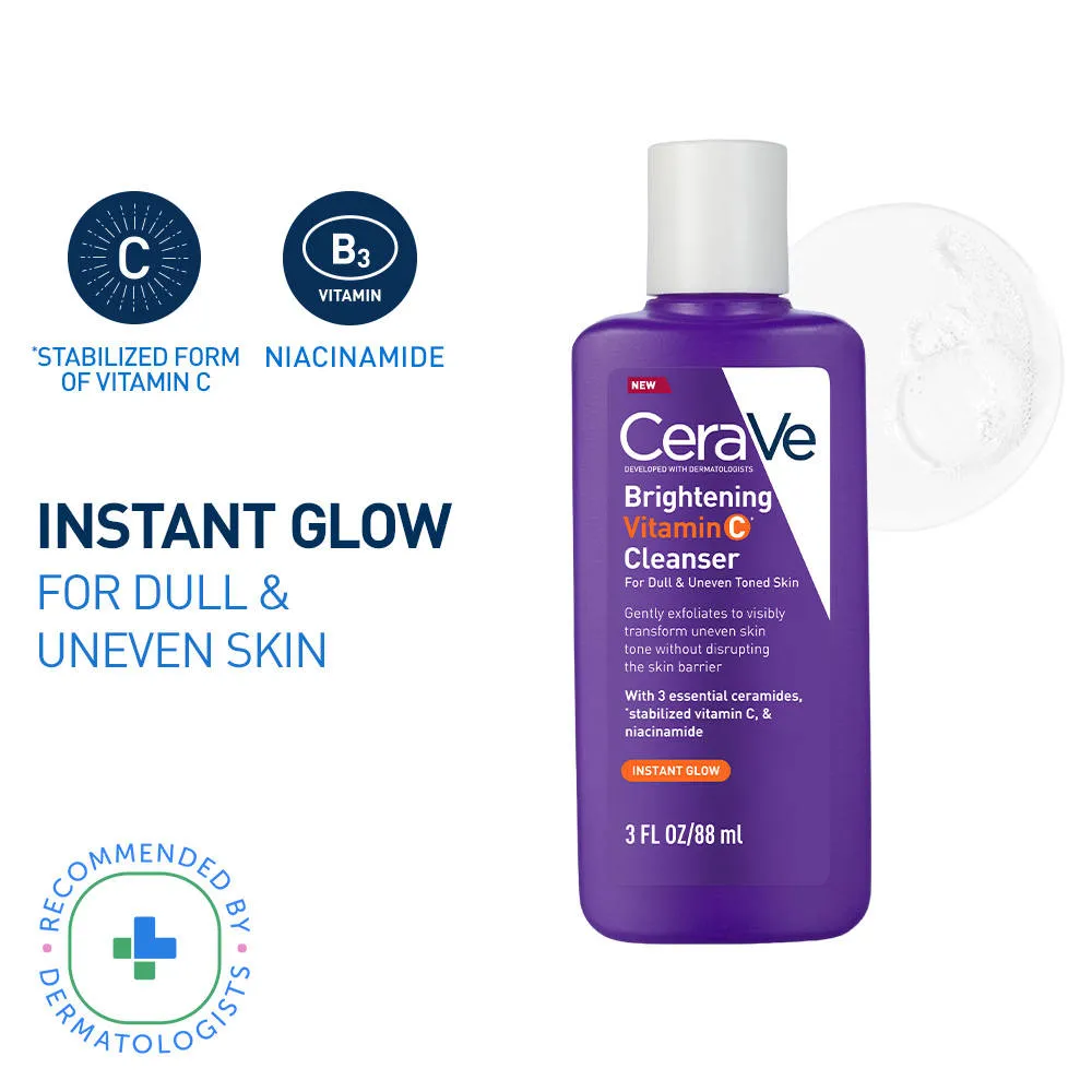 CeraVe Brightening Vitamin C Face Wash For Dull & Uneven Skin