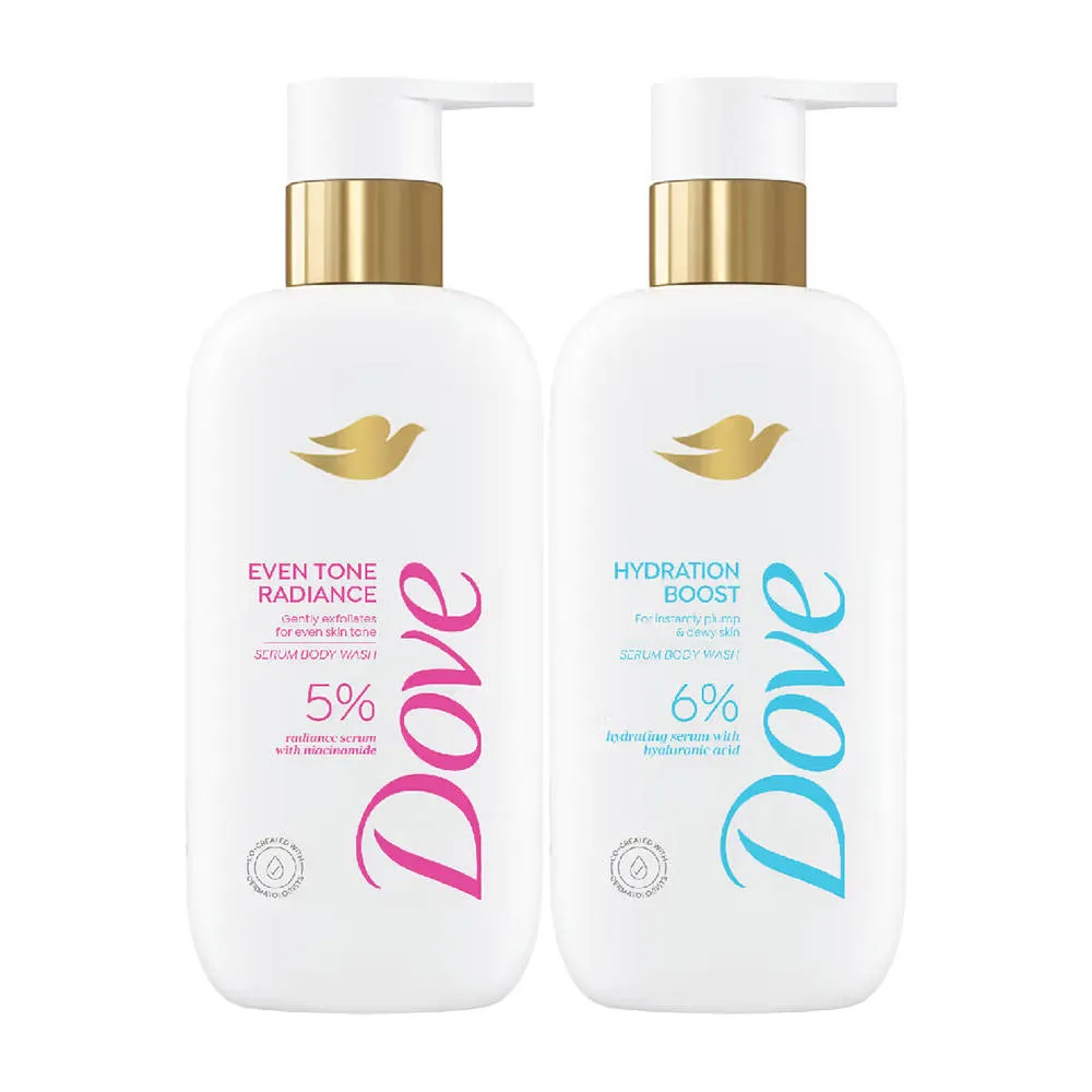 Dove Niacinamide Body Wash + Dove Hyaluronic Acid Body Wash