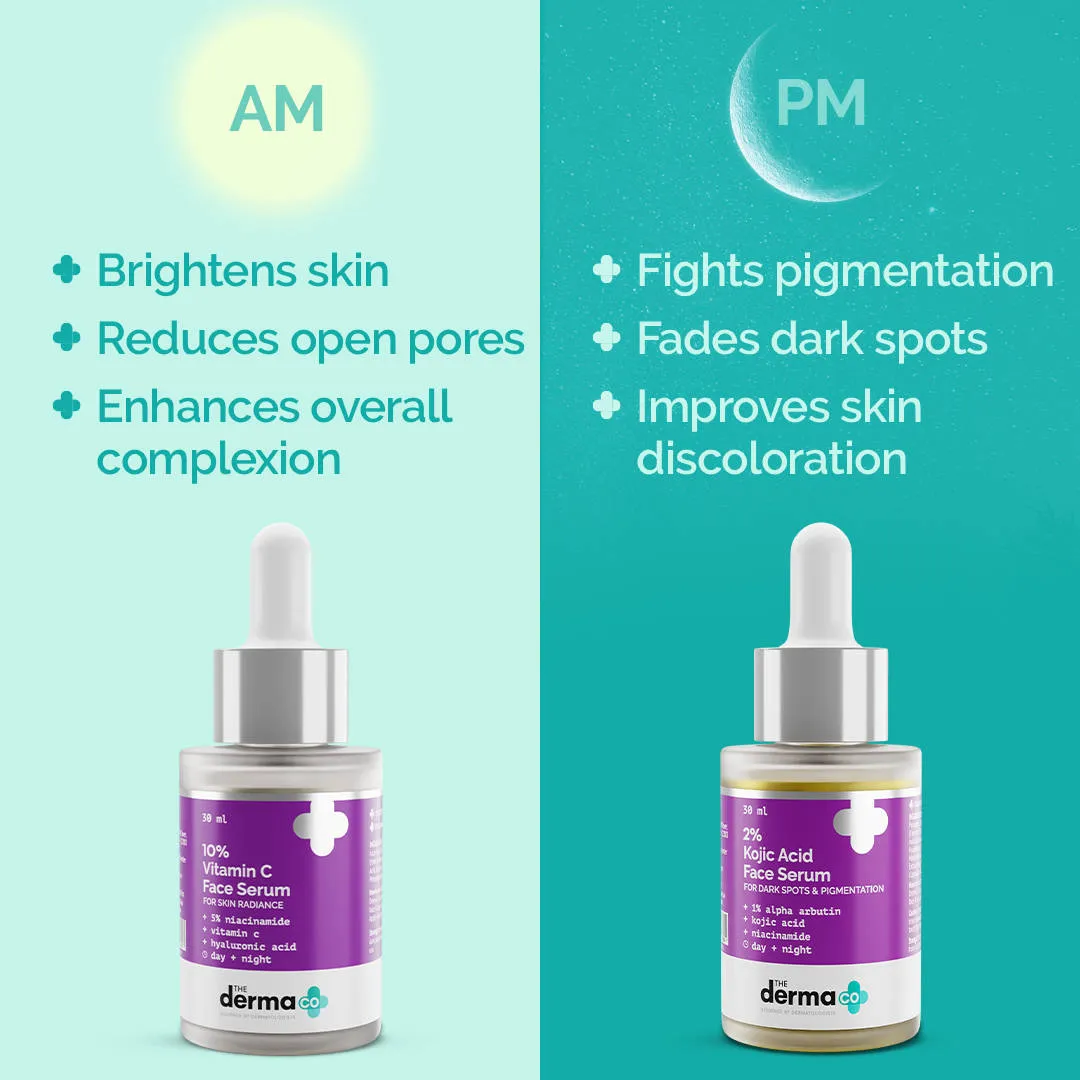 The Derma Co Pigmentation AM PM Regime Combo With Vitamin C(AM) And Kojic(PM)