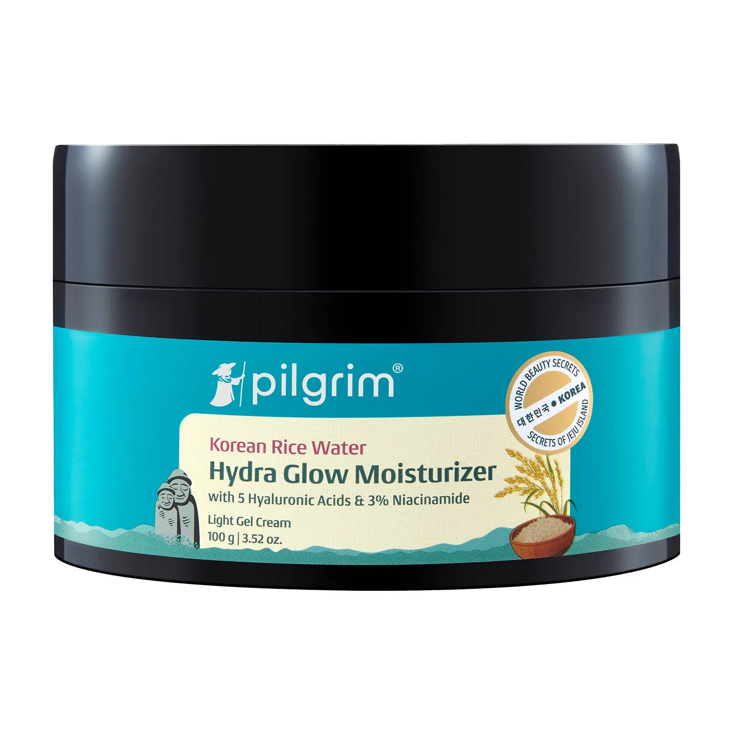 Pilgrim Korean Rice Water Hydra Glow Light Gel Moisturizer for 5x Hydration & Korean Glass Skin Glow