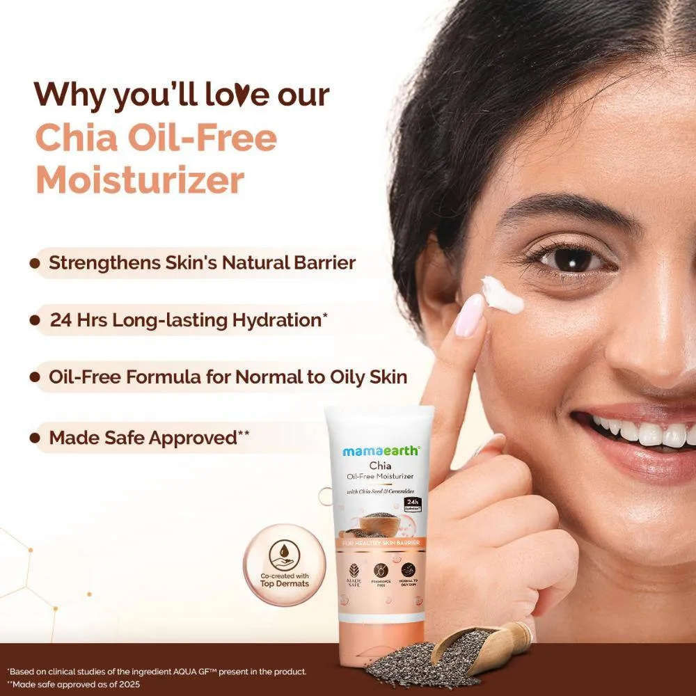 Mamaearth Chia Seed and Ceramides Oil-Free Moisturizer for a Hydrated Glow
