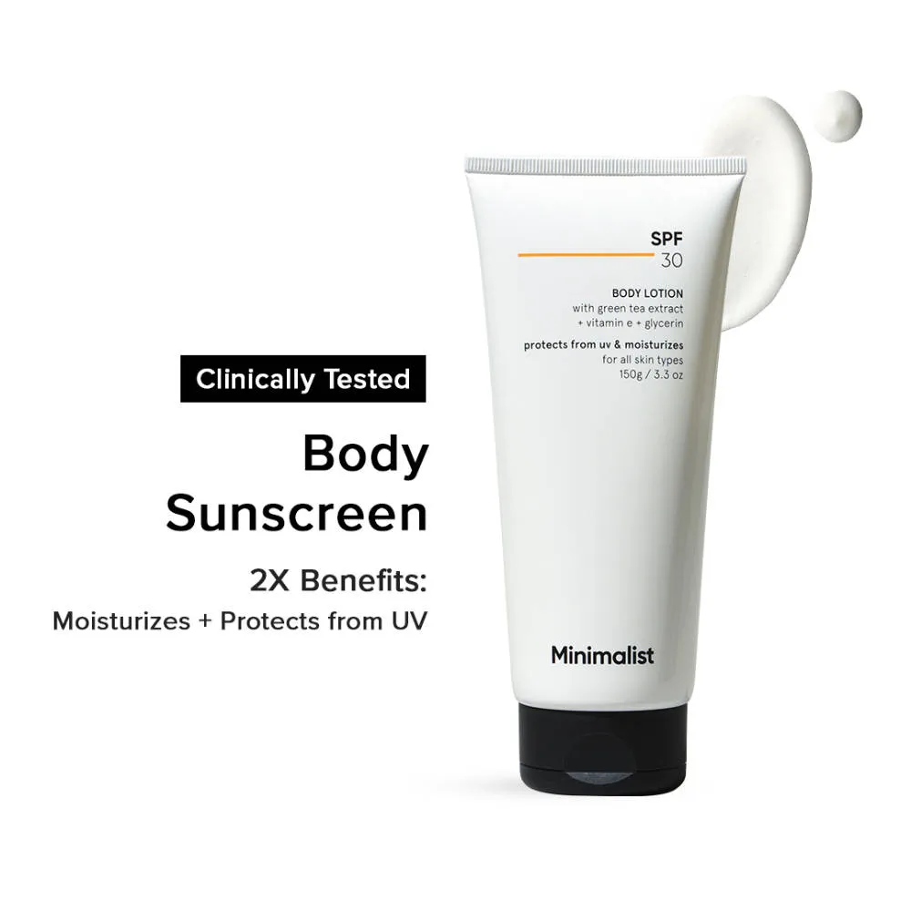 Minimalist SPF 30 Body Lotion With Vitamin E, Gylcerin & Green Tea Extract