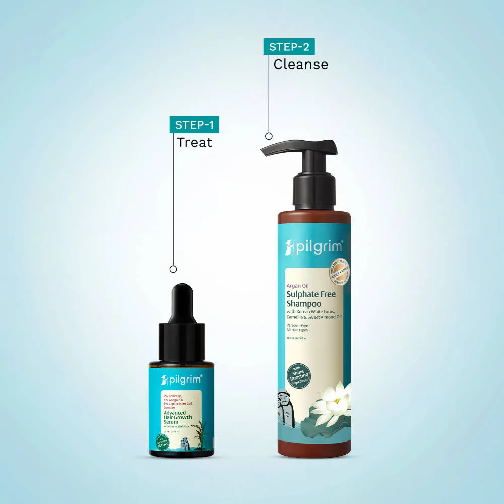 Pilgrim Hair Growth Kit with Advanced Hair Growth Serum +Sulphate-Free Shampoo