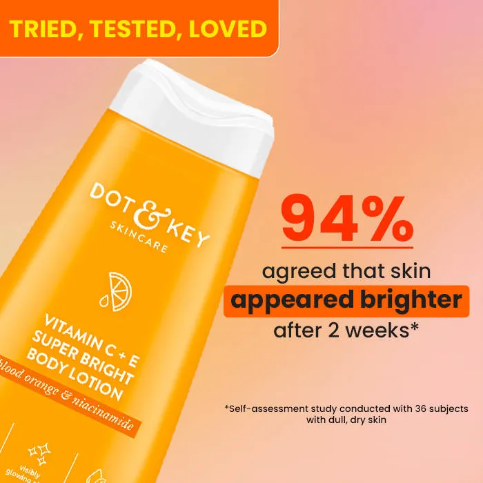 Dot & Key Vitamin C + E Super Bright Body Lotion, With Blood Orange & Niacinamide, Deep Nourishment