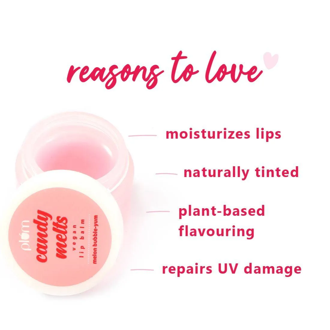 Plum Candy Melts Vegan Lip Balm - Red Velvet Love