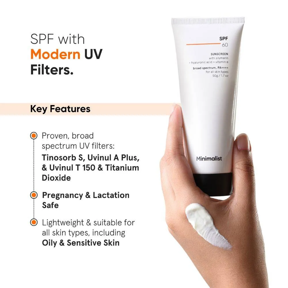 Minimalist SPF 60 PA ++++ Sunscreen - Pregnancy & Lactation Safe For Sensitive Skin