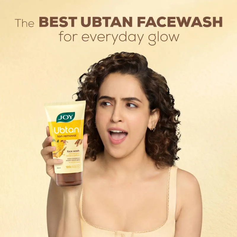 Joy De Tan Ubtan Face Wash With Turmeric Sandal & Saffron Removes Tan, Dirt & Blemishes For a Naturally Glowing Skin