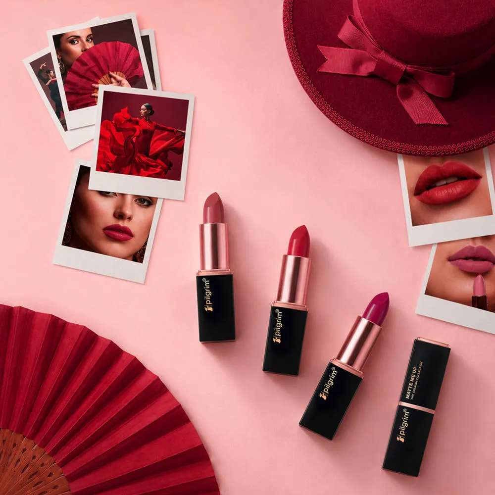 Pilgrim Matte Me Up Velvet Matte Bullet Lipstick Soft, Transferproof & Smudgeproof
