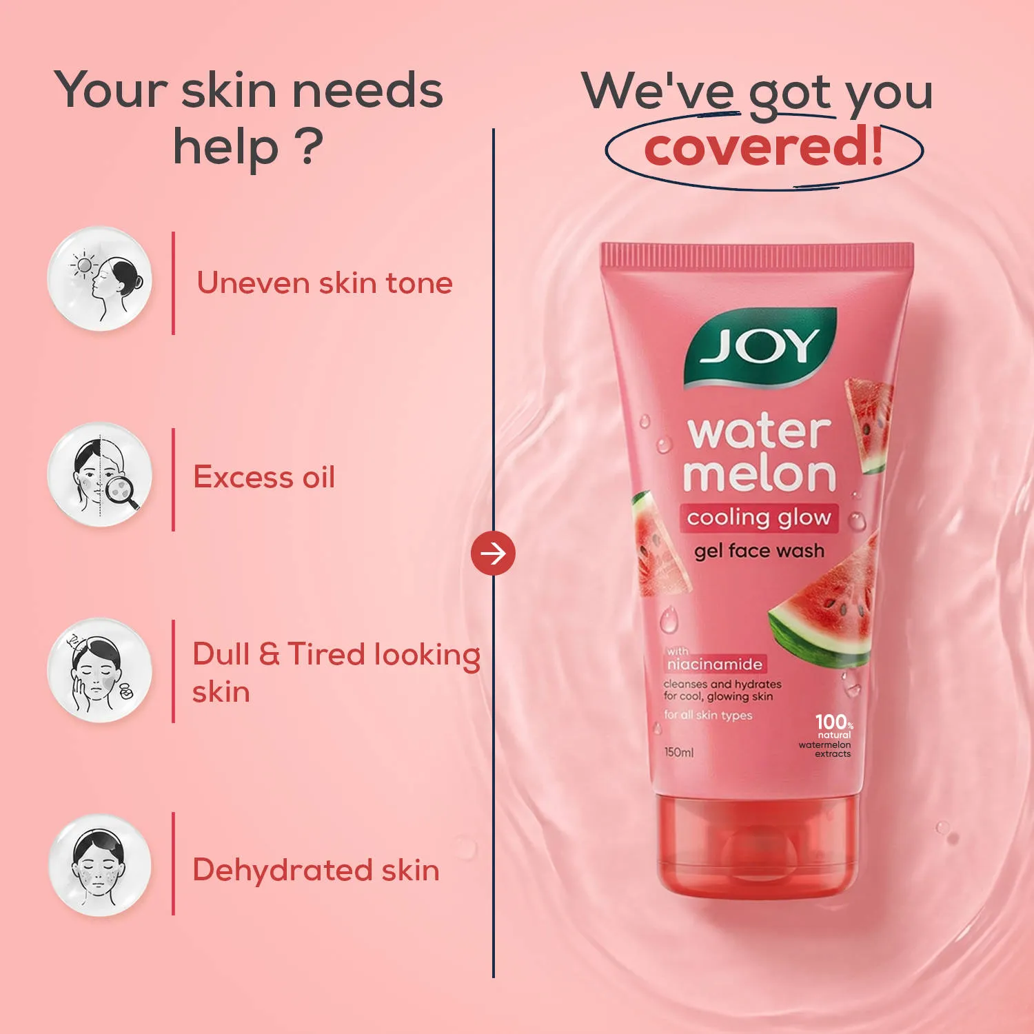 Joy Watermelon Cooling Glow Gel Face Wash