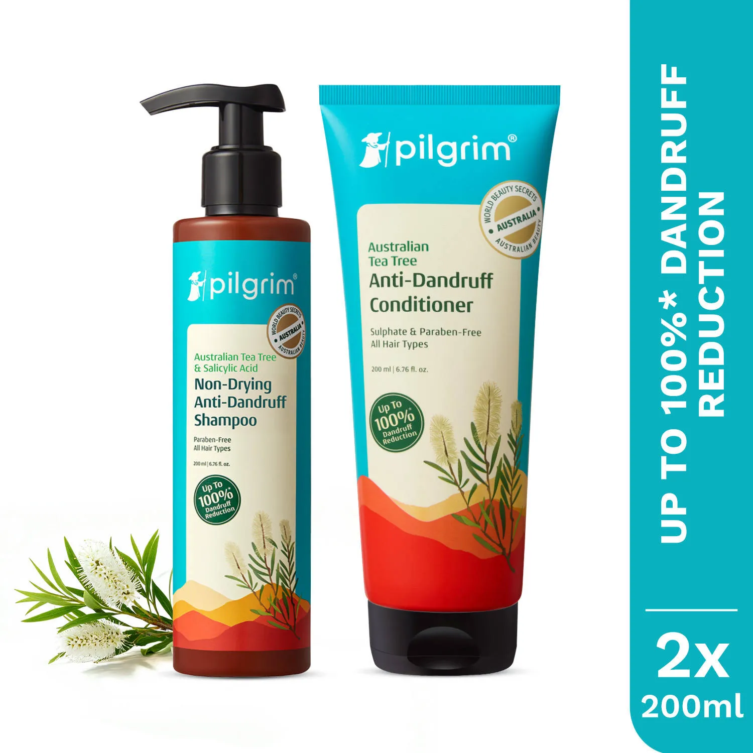 Pilgrim Anti-Dandruff Care Duo Anti-Dandruff Shampoo & Conditioner Up To 100% Dandruff Reduction