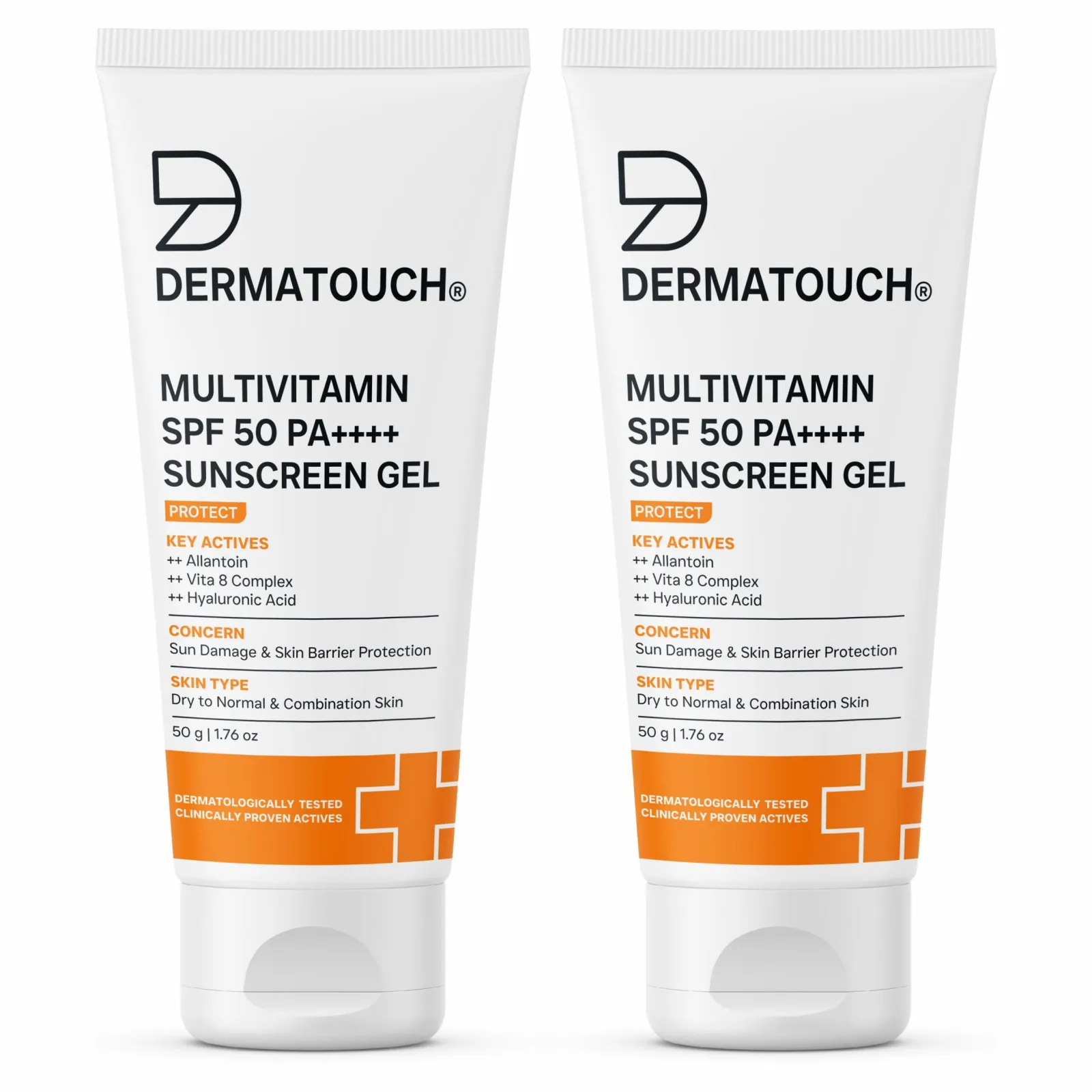 Dermatouch Multivitamin SPF 50 Pa++++ Sunscreen Gel for Sun Damage & Skin Barrier Repair Value Pack