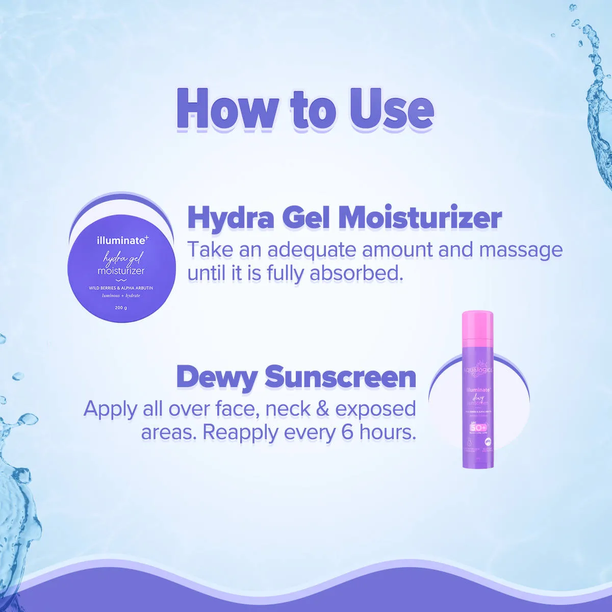 Aqualogica Skin Illuminate Duo With Illuminate Sunscreen And Hydra Gel Moisturizer