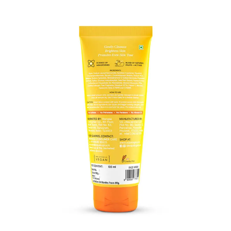 Aqualogica Glow+ Smoothie Face Wash With Papaya & Vitamin C , Hydrates & Gently Cleanses - Pack Of 2