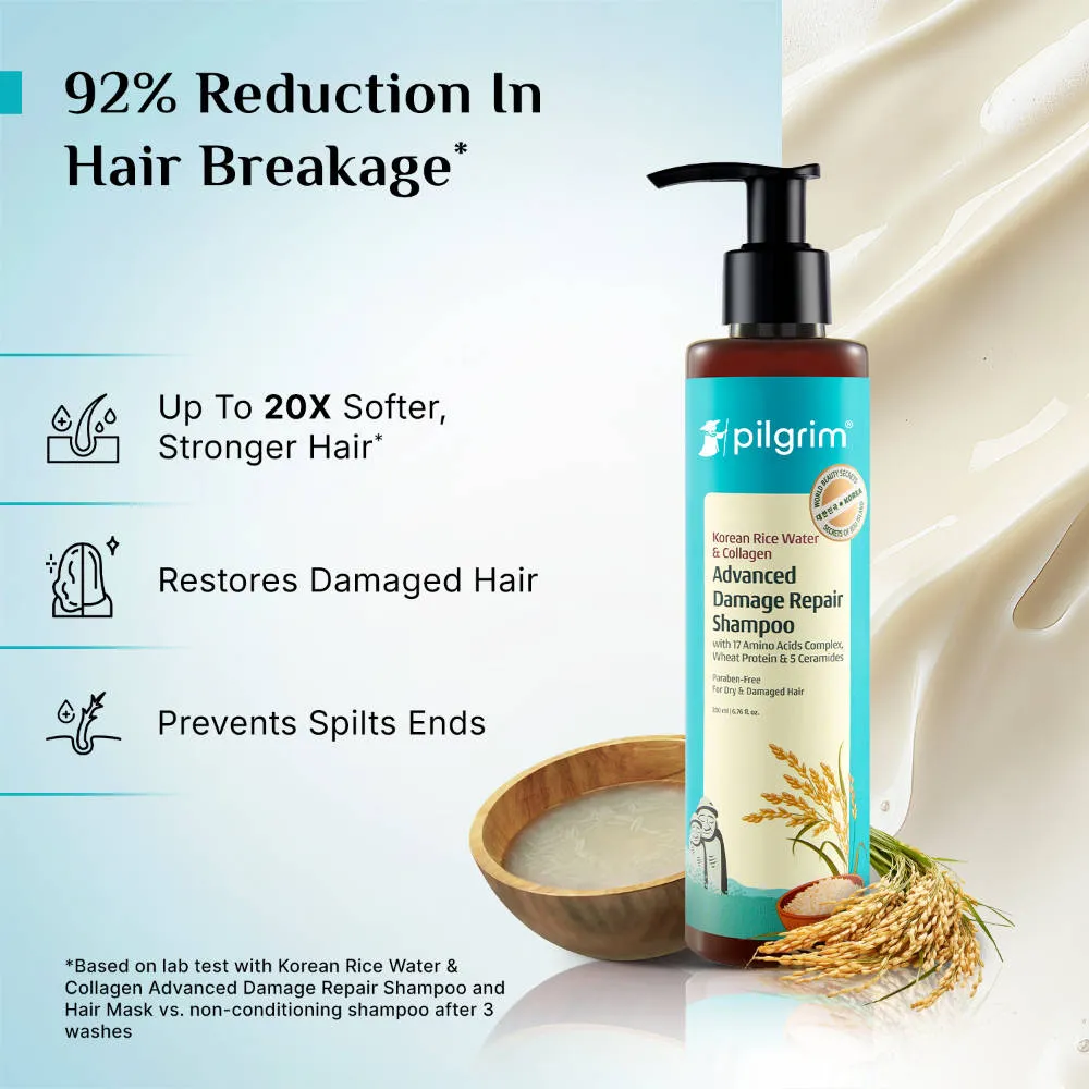 Pilgrim Repair & Regrow Duo Korean Advance Damage Repair Shampoo and Advance Hair Growth Serum